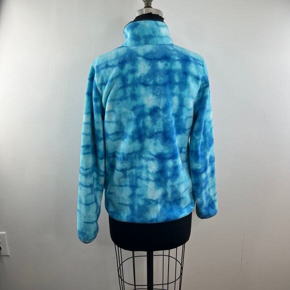 Obermeyer Blue Boulder Fleece Tie Dye Mock Neck Snap-Up Pullover Size X-Large XL - Picture 4 of 8